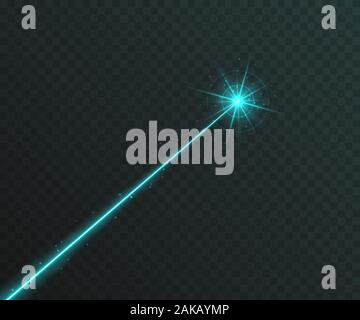 Blaue Laser Lichteffekt auf transparentem Hintergrund isoliert. Stock Vektor