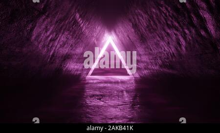 Dunkle futuristischen Tunnel 3D Rendering illustration Stockfoto