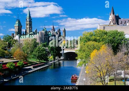Stadtbild mit Rideau Canal Ottawa, Ontario, Kanada Stockfoto