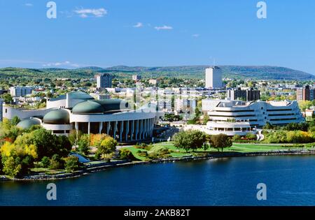 Stadtbild von Gatineau mit kanadischen Museum der Geschichte und Ottawa River, Quebec, Kanada Stockfoto