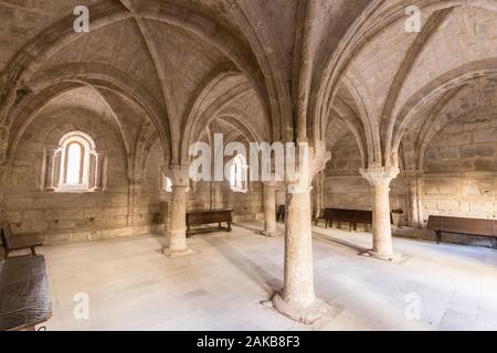 Castromonte, Spanien. Die Sala Capitular (kapitelsaal) des Klosters von La Santa Espina (heilige Dorn) Stockfoto