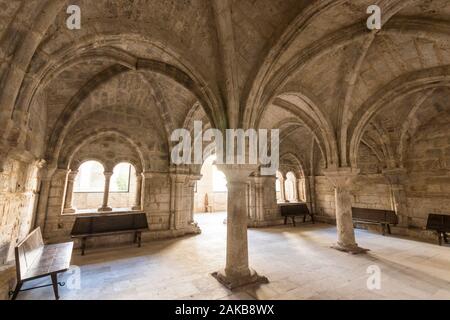 Castromonte, Spanien. Die Sala Capitular (kapitelsaal) des Klosters von La Santa Espina (heilige Dorn) Stockfoto