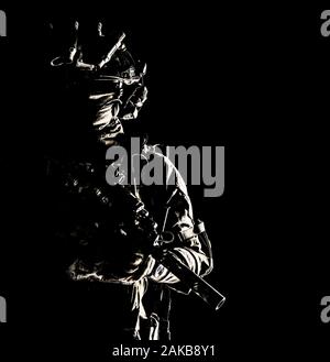 Special Operations Forces Soldat Low Key portrait Stockfoto