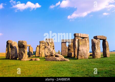 Berühmte megalith Steinkreis von Stonehenge, Wiltshire, England, Großbritannien Stockfoto