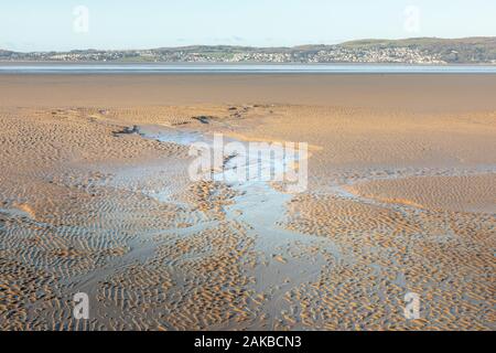 Grange-Over-Sands über den Sand Silverdale, Morecambe Bay, Lancashire Stockfoto