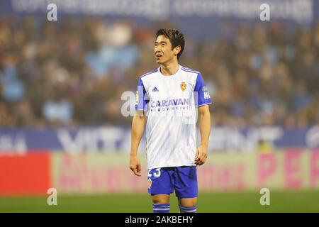 Shinji Kagawa (Zaragoza), 7. JANUAR 2020 - Fußball: Spanisch "La Liga SmartBank' Match zwischen Real Zaragoza 2-0 Real Sporting Gijon im Estadio de La Romareda in Zaragoza, Spanien. (Foto von mutsu Kawamori/LBA) Stockfoto