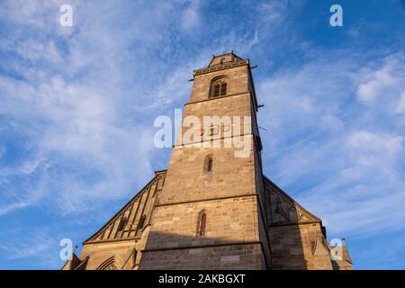 Fassade der spätgotischen St. George's Münster, die größte Hallenkirche in Deutschland. Dinkelsbühl, Mittelfranken, Bayern Stockfoto