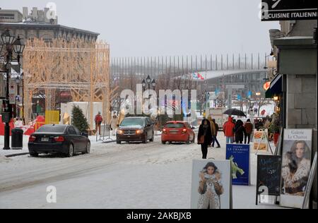 Place Jacques-Cartier mit Urlaub Dekoration in der Altstadt von Montreal. Montreal Quebec Kanada Stockfoto
