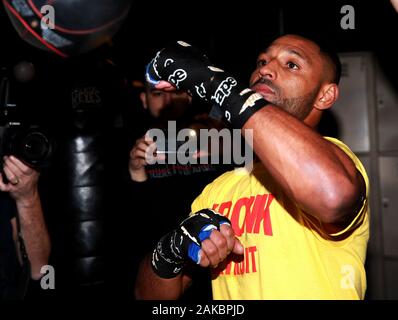 Kell Brook bei 12 x 3 Gym, London. Stockfoto