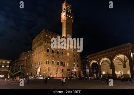 Piazza della Signoria, pallazo Vecchio, Florenz, Italien Stockfoto