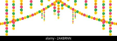 Abbildung: Flower Garland Dekoration toran für Happy Diwali, Pongal und etc.. Stock Vektor