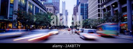 Ausblick auf die Straße, der Michigan Avenue, Chicago, Illinois, USA Stockfoto