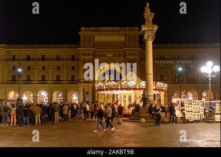 Piazza della Repubblica, Florenz Italien Stockfoto