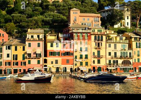 Italien, Ligurien, Riviera Ligure, Naturpark Portofino, Dorf von Portofino Stockfoto