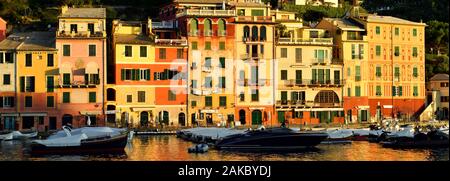 Italien, Ligurien, Riviera Ligure, Naturpark Portofino, Dorf von Portofino Stockfoto