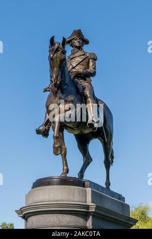 Eine Statue von George Washington in Boston, Massachusetts. Stockfoto