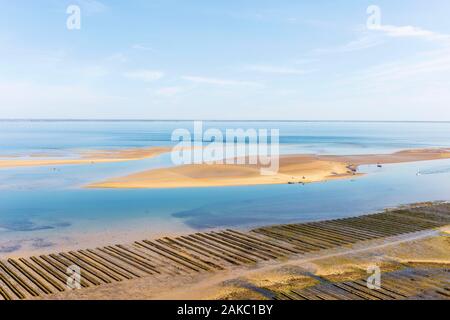 Frankreich, Charente Maritime, La Couarde-sur-Mer, Bucheron Sandbank (Luftbild) Stockfoto