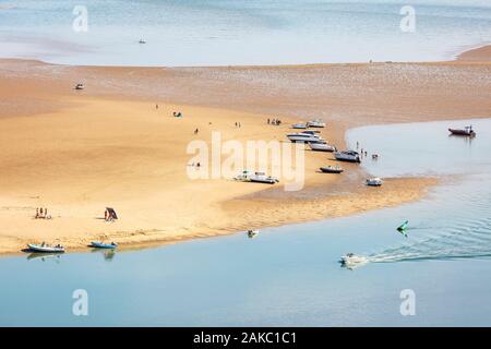Frankreich, Charente Maritime, Re Insel, Loix, Pointe du Fier, le Bucheron Sandbank (Luftbild) Stockfoto