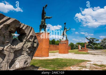 Ungarn, Ungarn, Budapest, Szobor Park oder Memento Park umfasst alle antiken Statuen zur Ehre des Kommunismus in der ungarischen Hauptstadt errichtet. Stockfoto