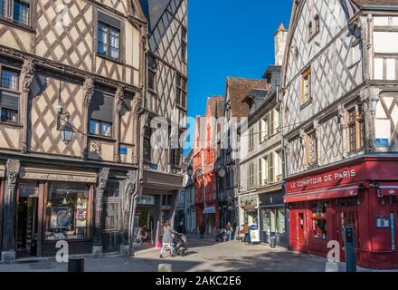 Frankreich, Cher, Bourges, Ort Gordaine, Fachwerkhäuser Stockfoto