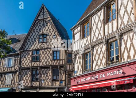 Frankreich, Cher, Bourges, Ort Gordaine, Fachwerkhäuser Stockfoto