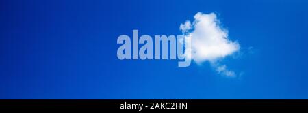 Einzelne weiße cumulus Cloud gegen den blauen Himmel Stockfoto
