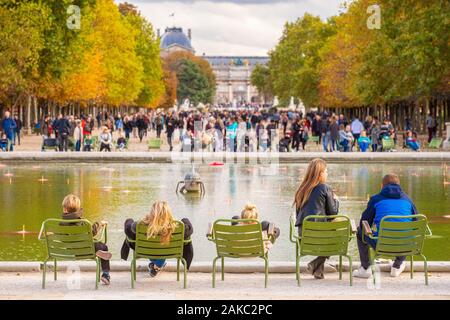 Frankreich, Paris, Tuileries Garten im Herbst Stockfoto