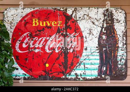 Kanada, Provinz Quebec Shawinigan Mauricie Region, Stadt, Sainte-Flore, Café Le Bucolique, ehemaliger Coca Cola Werbung Stockfoto