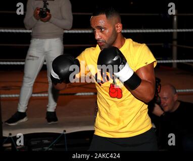 Kid Galahad bei 12 x 3 Gym, London. Stockfoto