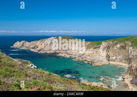 Frankreich, Finistere, Beuzec-Cap-Sizun, Pointe de Beuzec (oder Pointe de Kastel Koz) entlang des GR34 Wanderweg oder Zoll Trail Stockfoto