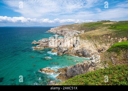 Frankreich, Finistere, Beuzec-Cap-Sizun, entlang des GR34 Wanderweg oder Zoll Trail zwischen Pointe du Kirche Notre-Dame de la Clarté und Pors Peron Stockfoto