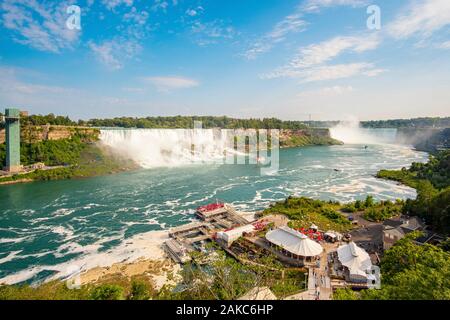 Kanada, Ontario Provinz, Niagara Falls, USA Falls und Horseshoe Falls Stockfoto