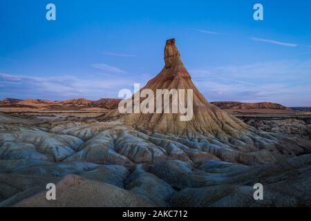 Spanien, Navarra, Arguedas, Wüste Bardenas Reales, Biosphärenreservat Naturpark der UNESCO, Castil de Tierra, die ikonische Fairy Chimney Stockfoto