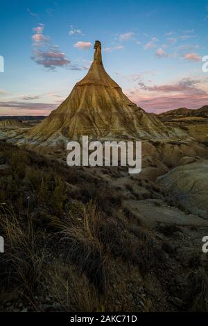 Spanien, Navarra, Arguedas, Wüste Bardenas Reales, Biosphärenreservat Naturpark der UNESCO, Castil de Tierra, die ikonische Fairy Chimney Stockfoto