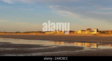 Frankreich, Somme, Marquenterre, Quend-Plage, Blick vom Strand Stockfoto