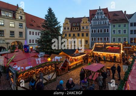 Meißen: square Markt, Weihnachtsmarkt, Sachsen, Sachsen, Deutschland Stockfoto