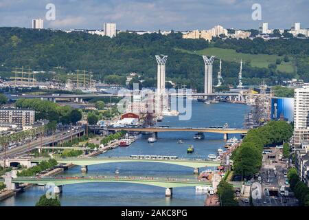 Frankreich, Seine Maritime, Rouen, Armada von Rouen 2019, Panorama der Côte Sainte Catherine Stockfoto