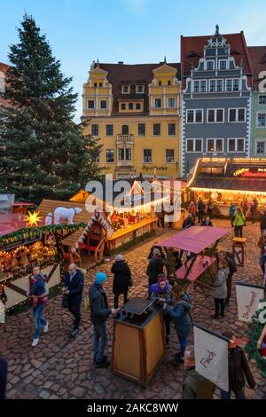 Meißen: square Markt, Weihnachtsmarkt, Sachsen, Sachsen, Deutschland Stockfoto