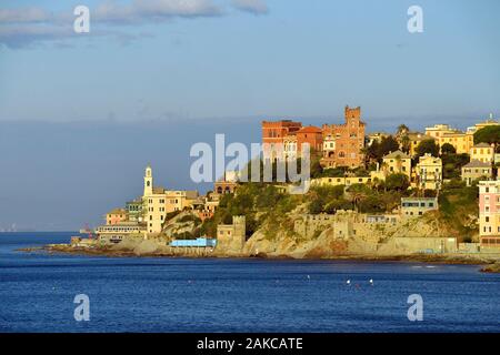 Italien, Ligurien, Genua, Boccadasse, kleinen Hafen Stockfoto