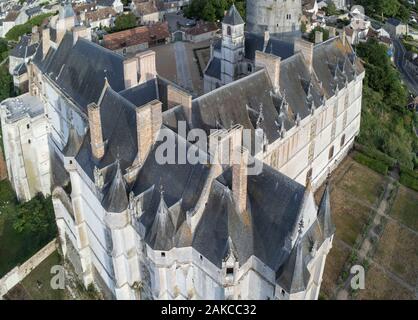 Frankreich, Eure-et-Loir (28), Château de Châteaudun (Luftbild) Stockfoto