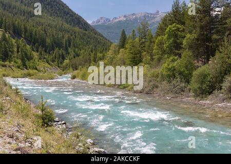 Frankreich, Hautes Alpes, Chateau Ville Vieille, Regionaler Naturpark Queyras, Guil river valley Stockfoto