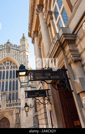 The Roman Baths and the Pump Room, Bath, Somerset, England Stockfoto