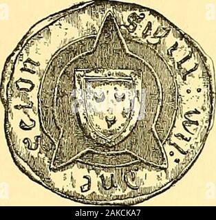 Die Geschichte der Familie von Seton während der acht Jahrhunderte [mit Platten, einschließlich Portraits, Abbildungen, Faksimiles, eine Bibliographie und genealogischen Tabellen.]. Auf letzteren, das Wappen ist ein Antilopen Kopf, und den Anhängern zwei Löwen sejant, Gardant. Das gleiche Wappen erscheint über dem Wappen der Le Sire deSeton, im Wappen de Gelre, auf die ja bereits verwiesen. Stockfoto