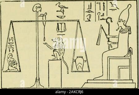 Der Nil: Hinweise für Reisende in Ägypten. Sache mit einem Motiv. Gewähren, dass ich sein kann, wie Du diesen benachteiligten Menschen, [stand] über dir, und dass ich ein Osiris werden greatlyfavored des schönen Gott und Geliebte des Herrn der Welt -[I], die in Wahrheit ein königlicher Schreiber, Ihn zu lieben, Ani, im Gericht siegreichen bin vor der Gott Osiris. An Osiris Horus sagt: - Ich komme zu Dir, O Unnefer, und ich die Ani Osiris zu Dir sein Herz, der gerecht ist her aus dem Gleichgewicht, und hat nicht die Sünde gegen Gott oder eine Göttin verpflichtet. Thoth hat wog sie es entsprechend den direkten Stockfoto