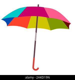 Bunte Regenbogen Regenschirm isoliert auf weißem Stock Vektor