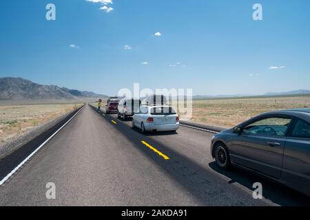 Bau Verkehr in der Mitte von Nirgendwo Stockfoto