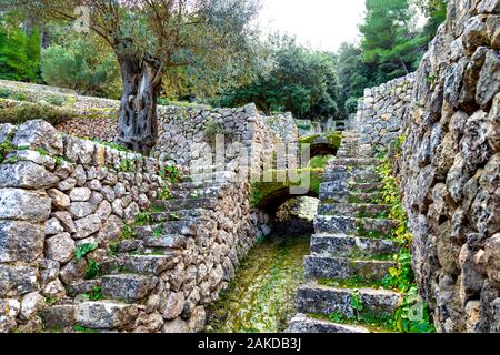 Die 13 Brücken von Miramar Kloster (Pontets de Sa Font coberta), Valldemossa, Mallorca, Balearen, Spanien Stockfoto