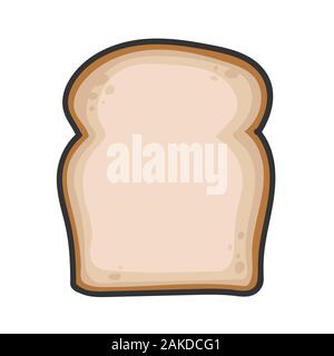 Scheiben Weißbrot design Symbol Abbildung isoliert auf weißem Stock Vektor