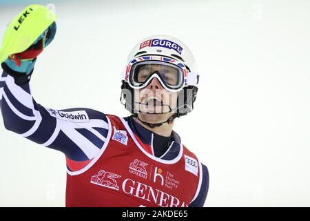 Madonna di Campiglio, Italien. 8. Januar, 2020. FIS Alpine Ski World Cup Men Night Slalom in Madonna di Campiglio, Italien am 8. Januar 2020, Dave Ryding (GBR) Foto: Pierre Teyssot/Espa-Images Credit: Europäische Sport Fotografische Agentur/Alamy leben Nachrichten Stockfoto