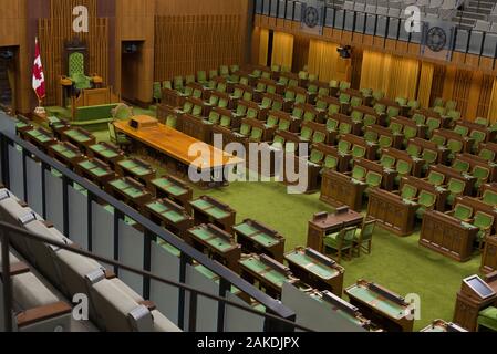 Kanadische Parlament Gebäude Interieur. Das Parlament von Kanada hat architektonische Elemente der nationalen symbolischer Bedeutung. Stockfoto